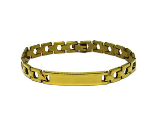 Bracciale Uomo Oro Maglie a V con Piastrina