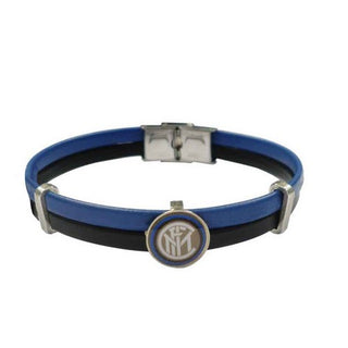 Bracciale Inter in similpelle doppio nero e azzurro con stemma