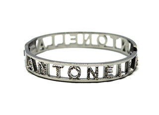 Pulsera Rígida de Cristal con nombre Antonella