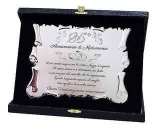 Placa para el vigésimo quinto aniversario de bodas | regalo 25