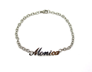 Pulsera de eslabones con nombre de Mónica