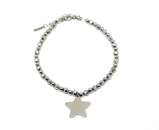 Pulsera de Mujer de Malla con Lunares y Cuentas con Estrella