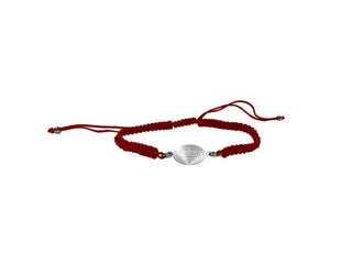 Pulsera Milán de tela roja con escudo