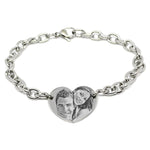 Braccialetto Cuore con Foto | Bracciale Donna in Acciaio con immagine Incisa Personalizzata