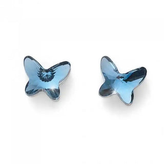 Pendientes pequeños de mariposa azul