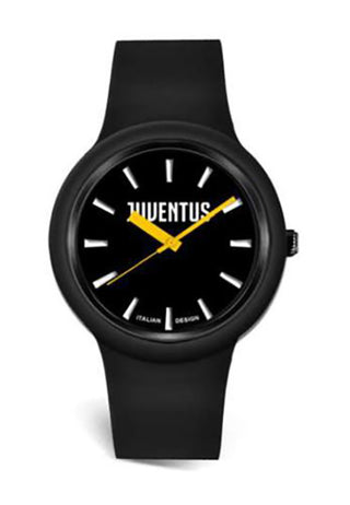 Orologio Juve in silicone con scritta Juventus e lancette gialle