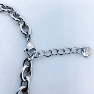 Braccialetto Donna a cuore con Incisione Personalizzata | Bracciale in Acciaio inossidabile personalizzabile | Bijoux a catena e pendente