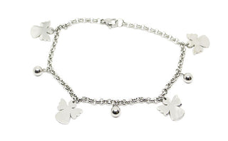 Pulsera de Mujer Redonda de Malla con Charms de Ángeles y Lunares