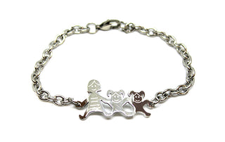 Bracciale Famiglia Maglia a Catena con Mamma e 2 Bimbe