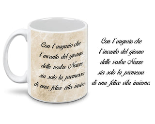 Tazze regalo per Coppia di Sposi | Regalo di Matrimonio | Idea regalo per Sposo e Sposa | Tazze per Coppia in Ceramica