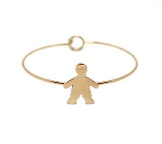 Pulsera de Mujer Rígida de Oro Rosa con Niño