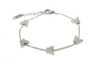 Bracciale Donna Maglia a Catena fine con cinque Farfalle piccole