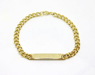 Bracciale Uomo Oro Maglia Gourmette a taglio diamante con Piastrina