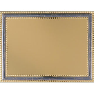 Plato Rectangular Oro 23x18 con Borde trabajado Azul y Lunares