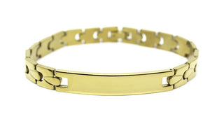 Bracciale Uomo Oro Maglie con motivo a Goccia con Piastrina