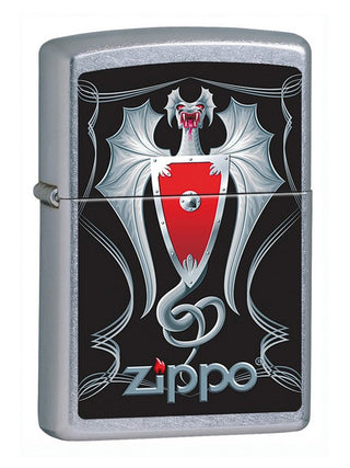 Accendino Zippo Silver con l'immagione di un Drago e Logo
