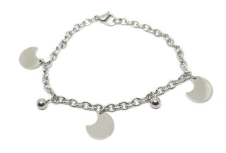 Bracciale Donna Maglia a Catena con Charms Lune e Pallini