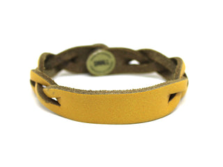 Bracciale Donna in Cuoio Giallo a fascia Medium