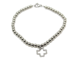 Bracciale Donna Maglia a Pallini con Charm Croce