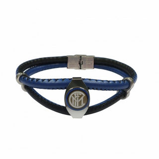 Pulsera doble Inter en símil piel y escudo