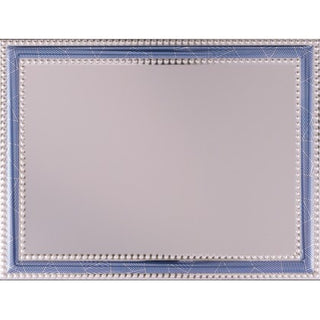 Plato rectangular de Plata 20x15 con borde trabajado en azul y lunares