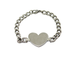 Bracciale Donna Maglia a Catena spessa con Cuore centrale