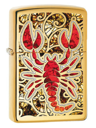 Accendino Zippo Gold con l'immagine di un'Aragosta