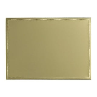 Plato dorado rectangular de 13x9 con borde de puntos