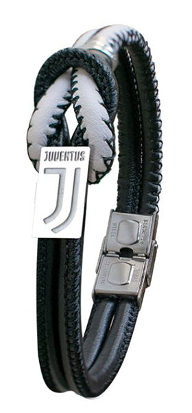 Bracciale Juve in similpelle con nodo e stemma centrale