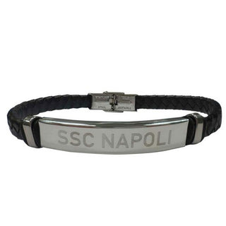 Bracciale Napoli in similpelle intrecciato con piastrina