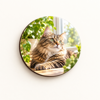 Calamita con foto in legno – Tonda 4,8 cm – copertina