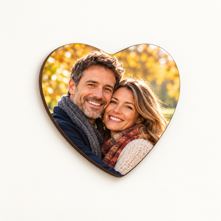 Calamita con foto in legno – Cuore 5 × 4,4 cm – copertina