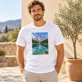 Maglietta uomo personalizzata in cotone bianca – M – ambientata