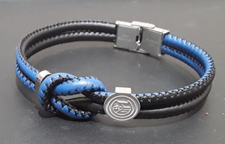 Bracciale Inter in similpelle con nodo e stemma