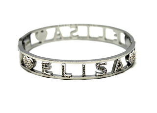 Bracciale Rigido Cristalli con nome Elisa