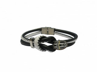 Bracciale Juve in similpelle nero e bianco con stemma