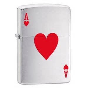 Accendino Zippo Silver con Asso di Cuori