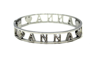 Pulsera Rígida de Cristal con nombre Anna