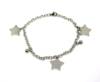 Bracciale Donna Maglia a Catena con Charms Stelle e Pallini