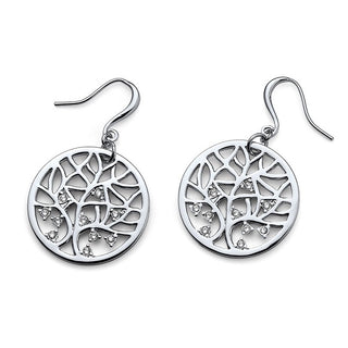 Pendientes árbol de la vida cristal rodio