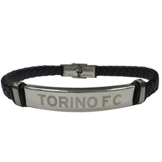 Pulsera Torino en símil piel con placa.