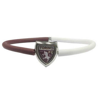 Bracciale Torino in silicone bianco e granata