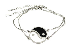 Bracciale di Coppia con Simbolo Ying-Yang