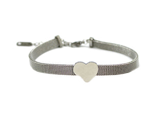 Bracciale Donna Maglia Milanese con Cuore piccolo