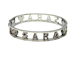 Bracciale Rigido Cristalli con nome Sara