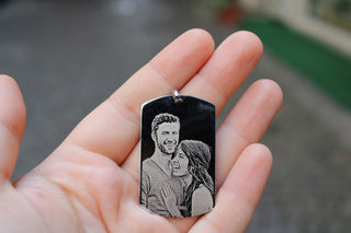 Collana Con Ciondolo Foto In Argento Personalizzato,In - Foto 4