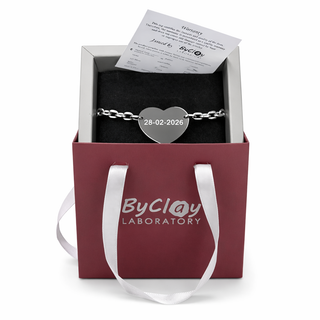 Braccialetto a cuore da donna in acciaio con incisione personalizzata | Regalo personalizzato con nomi date e dediche personali | Misura unica