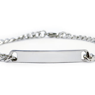 Braccialetto Incisione Occhi Uomo o Donna Personalizzabile | Bracciale Sguardo con Catena con piastrina personalizzato in acciaio inossidabile