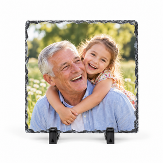 Stampa fotografica su pietra quadrata 30 × 30 cm con piedini, fondo bianco